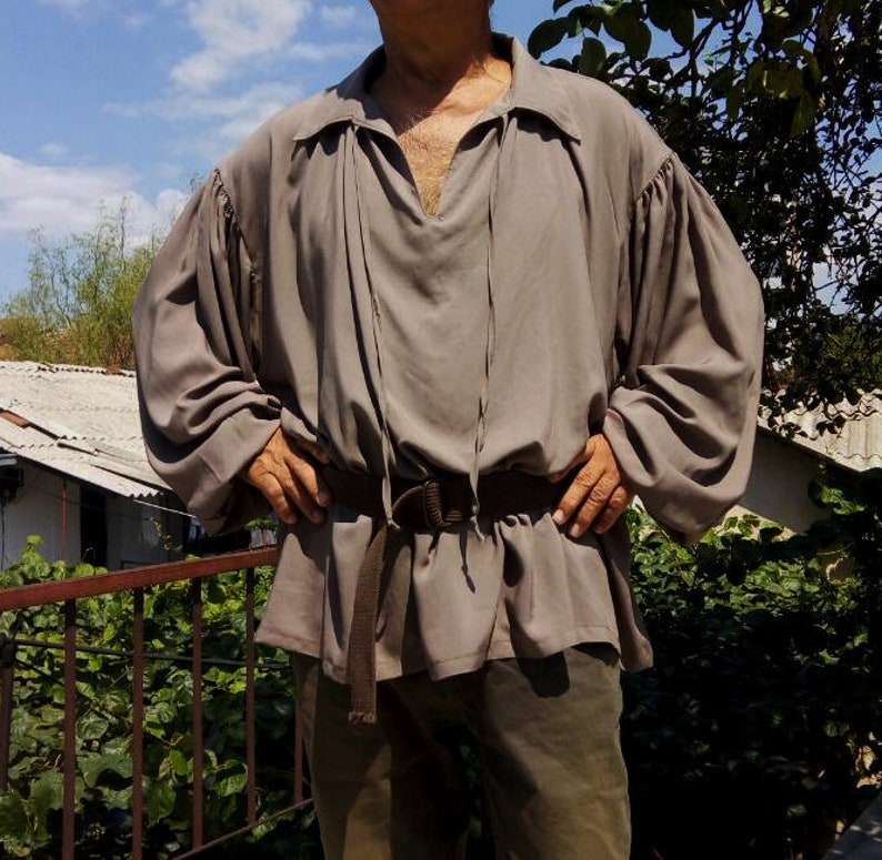 Peasant Blouse Men Medieval Shirt Cosplay Pirate Shirt LARP Etsy