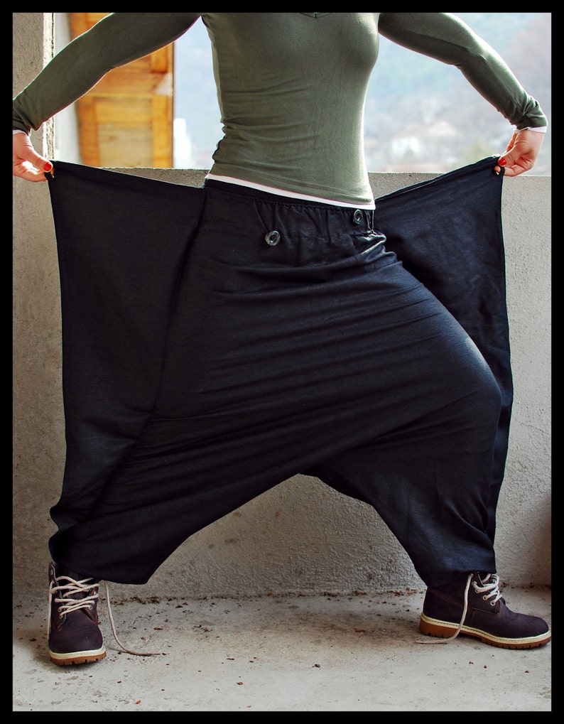 Harem Pants Drop Crotch Loose Fit Festival Clothing Sarouel Etsy España