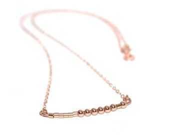 CUSTOM // Nombre, Palabra o Iniciales Morse Code Chain Necklace (Rose Gold Filled) - Custom Morse Code Chain Necklace, Código Morse personalizado