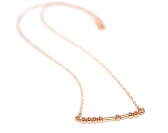 HOPE // Collana a catena di perline codice Morse (piena d'oro rosa, 14K piena d'oro, argento sterling) - Collana Hope, Collana codice Hope Morse