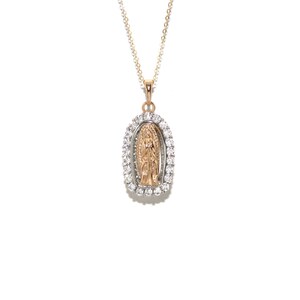 Holy Mary Chain Necklace (14K Gold Filled & CZ) - Holy Mary Pendant Necklace, Our Lady of Guadalupe Pendant Necklace, Virgin Mary Necklace