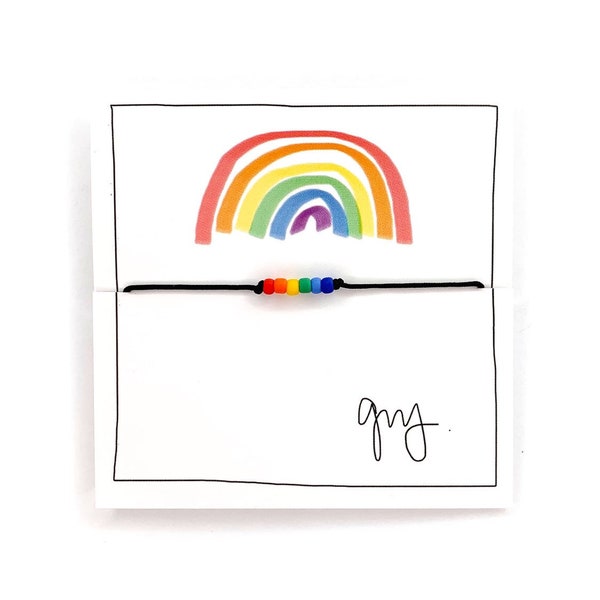 The Pride Bracelet // Rainbow Beaded Bracelet - Gay Pride Bracelet - Pride Bracelet - Equality Bracelet - LGBTQ Bracelet - Love Wins