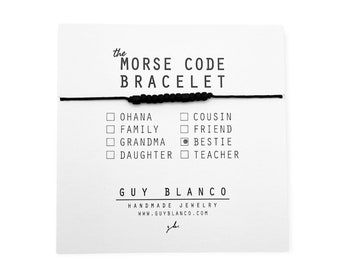 BESTIE // Bracelet Morse perlé noir mat - Bracelet Amitié, Bracelet Best Friends, Bracelet BFF, Bracelet Bestie