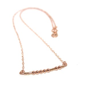 OHANA // Morse Code Beaded Chain Necklace (Rose Gold Filled) - Ohana Necklace, Ohana Means Family, OHANA Morse Code Chain Necklace
