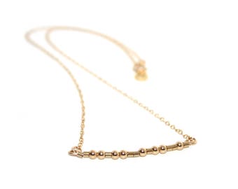 GRANDMA // Morse Code Chain Necklace (14K Gold Filled) - Grandma Morse Code Necklace, Grandma Necklace, Grandmother Necklace, Grandmom Gift
