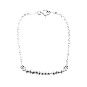 CUSTOM // Name, Word or Initials Morse Code Beaded Chain Bracelet (Sterling Silver) - Custom Morse Code Bracelet, Personalized Morse Code