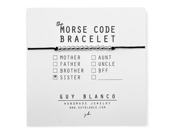 SISTER // Morse Code Bracelet (Sterling Silver) - Sister Morse Code Bracelet, Sister Bracelet, Sibling Bracelet, Sisters