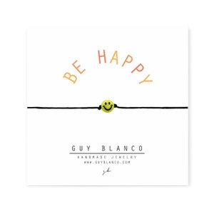 The Be Happy Bracelet // Smiley Face Bracelet, Smile Bracelet, Smiley Face Beaded Bracelet, Happy Bracelet, Smile Bead, Happy Face Bracelet