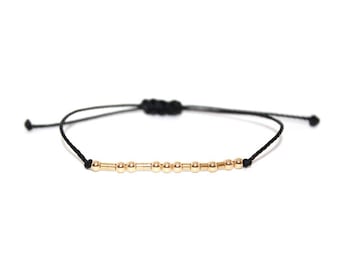 PATIENCE // Morse Code Bracelet (14K Gold Filled) - Patience Bracelet, Patience Morse Code Bracelet