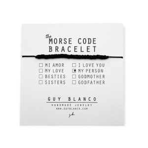 MY PERSON // Matte Black Beaded Morse Code Bracelet - My Person Bracelet, My Person Morse Code Bracelet, My Person Bead Bracelet