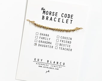 DAUGHTER // Morse Code Chain Bracelet (14K Gold Filled, Sterling Silver, Rose Gold Filled) - Daughter Morse Code, Daughter Bracelet