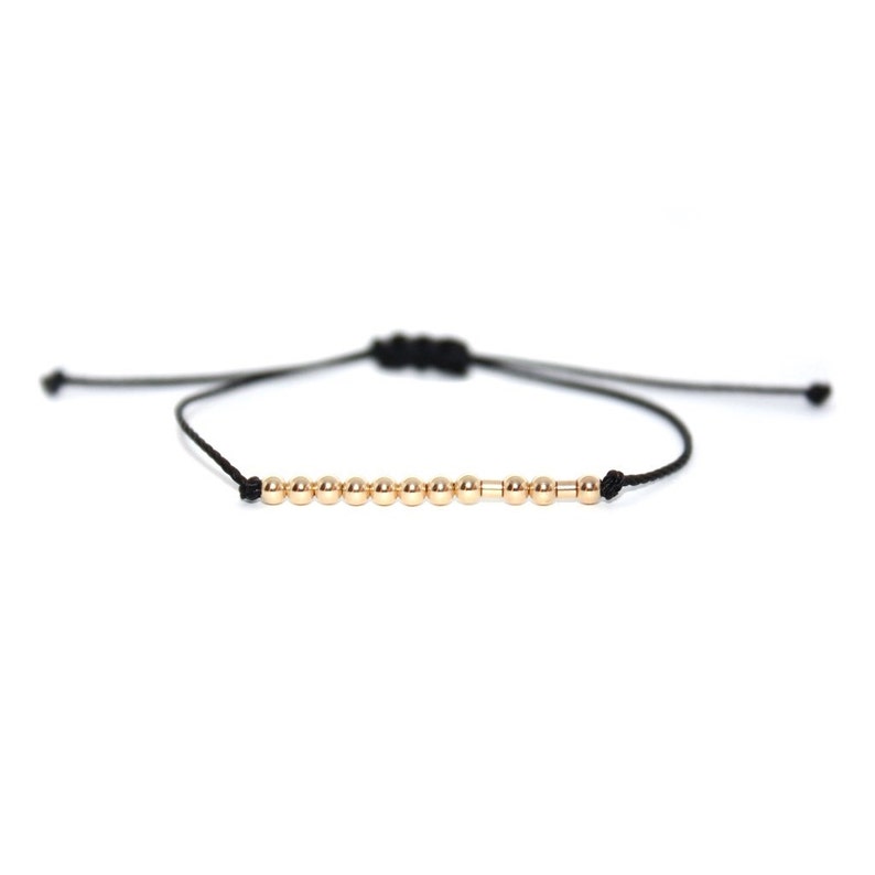 SISTER // Morse Code Beaded Nylon Cord Bracelet (14k Gold Filled) - Sister Morse Code Bracelet, Sister Bracelet, Sister Gift, Sisters 