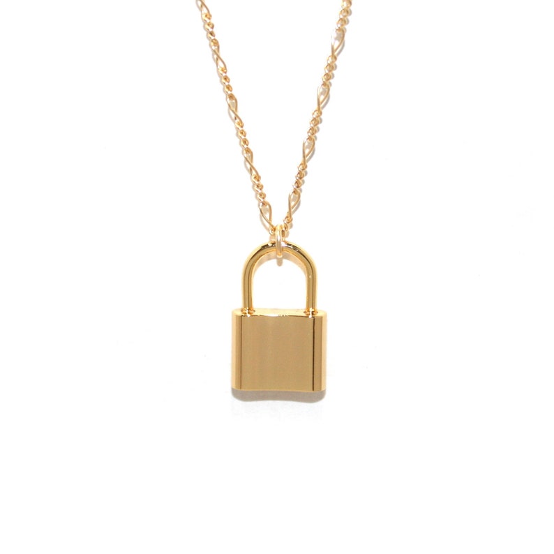 The Padlock Necklace 14K Gold Filled Lock Necklace Gold Etsy