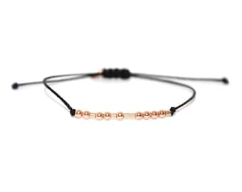 CUSTOM // Name, Word or Initials Morse Code Bracelet (Rose Gold Filled) - Custom Morse Code Bracelet, Personalized Morse Code