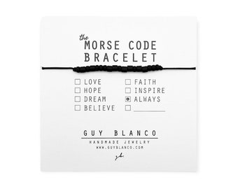 ALWAYS // Matte Black Beaded Morse Code Bracelet - Always Bracelet, Always Morse Code Bracelet, Always Beaded Bracelet