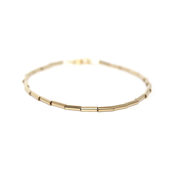 Gold Tube Bracelet Etsy