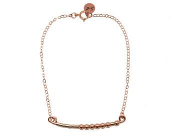 CUSTOM // Name, Word or Initials Morse Code Chain Bracelet (Rose Gold Filled) - Custom Morse Code Bracelet, Custom Bracelet, Personalized