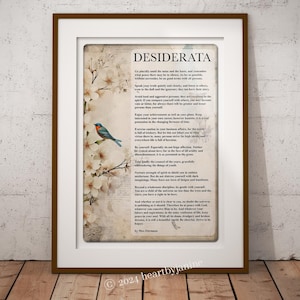 Desiderata Poem Print by Max Ehrmann: Minimalist Typography (Digital Download)