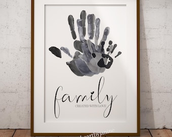 Family Handprint Art: DIY Painted Keepsake (Digital Download, PDF Files Included)