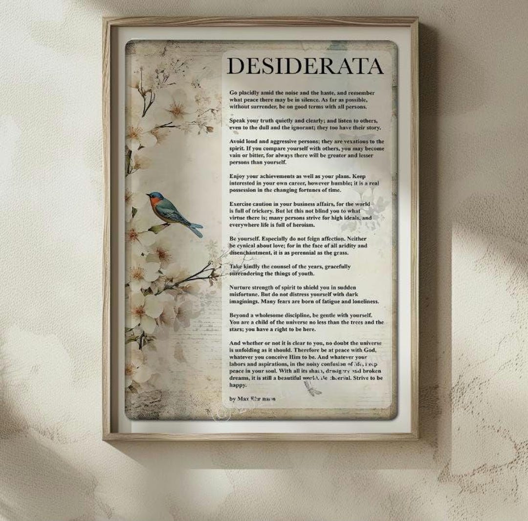 Desiderata Printable | Desiderata Print | Desiderata Poem by Max ...