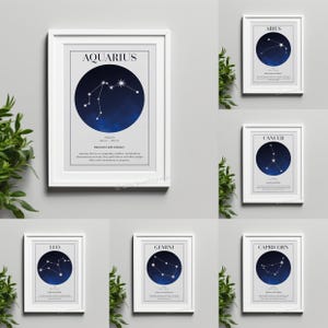 ALL the Zodiac Constellations - ALL 12 Star Signs | Astrology Gift | Horoscope Poster | Modern Celestial Decor | Digital Print-Print at Home