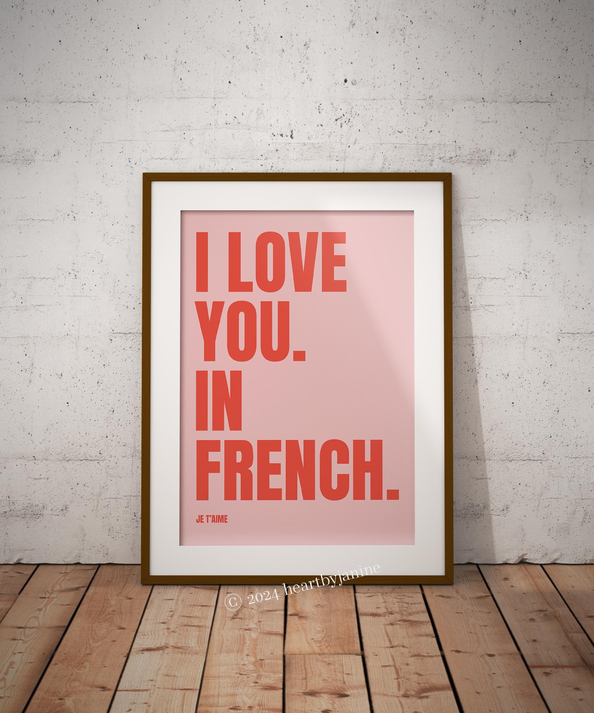 Je T'aime Print - Etsy, image size:2000x2400