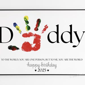 Alles Gute zum Geburtstag Papa, Daddy, Papá Printable | Füge einen Handabdruck | Papa,Daddy,Papá Geburtstag | Kleinkind Kind Andenken | Glück ist hausgemacht