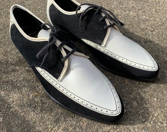Original 1970’s Boxed Deadstock “Aspic Chaussures” Suede Leather Teddyboy Winklepickers - Mod - Rockabilly Elvis  - Size EU 40 UK 7