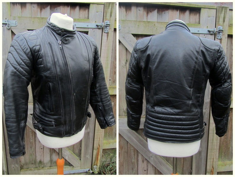 1990 S Sportex C 4 Leather Motorcycle Jacket Easy Rider James Dean Cafe Racer Biker M 40