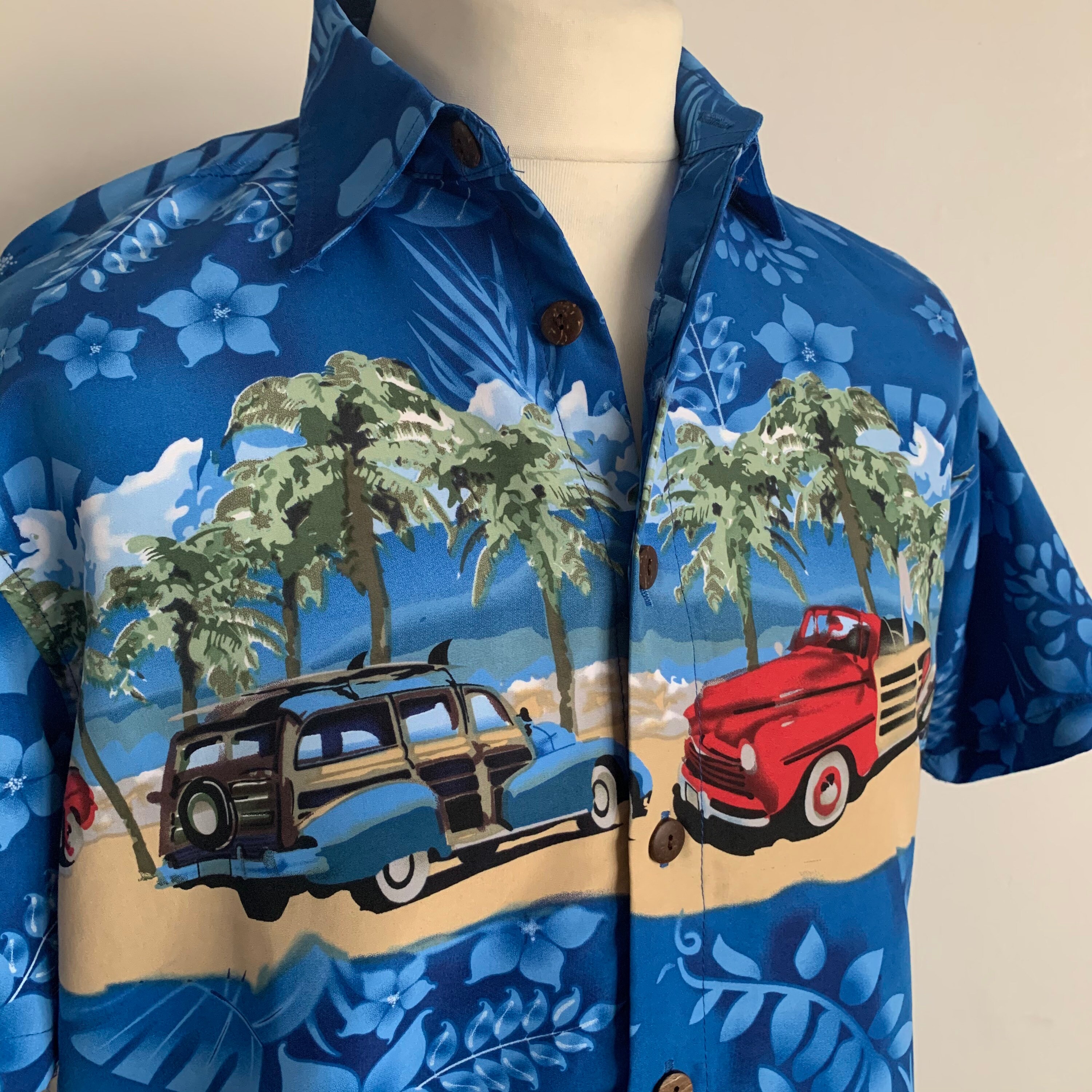 Lowes Hawaiian Shirt Tropical Hotrod 