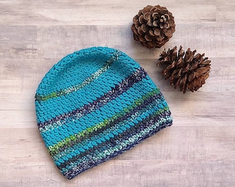 Striped Hat, custom made,  Size adult, winter hat, handmade, crochet, knit, mens hat, womens hat, winter accessories, chemo cap, warm hat