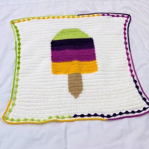Baby blanket, Ready-to-ship, handmade, popsicle blanket, toddler blanket, activity play blanket, toddler throw, knit, crochet