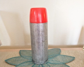 Aladdin Thermo-O-King Vacuum Bottle  Aluminum Red Top