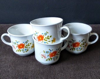 Corelle Coffee/Tea Cups Wildflower VTG Corning