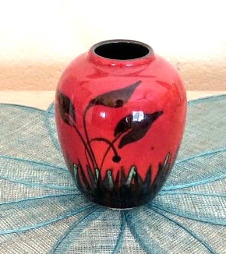 Poole Pottery Vase Red Volcano - Etsy