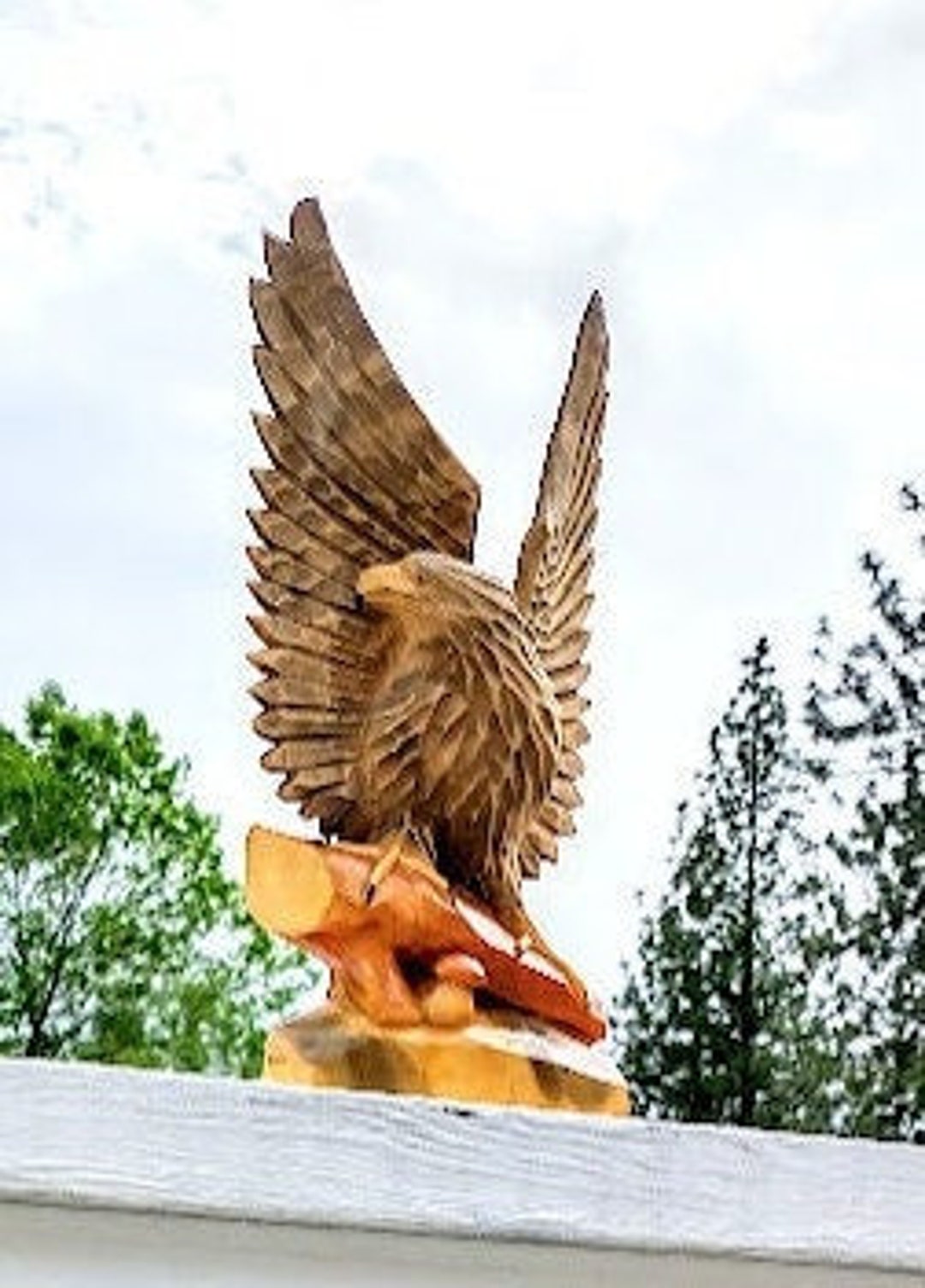Carved Wooden Eagle 11 Inches Cabin Decor Home Decor - Etsy