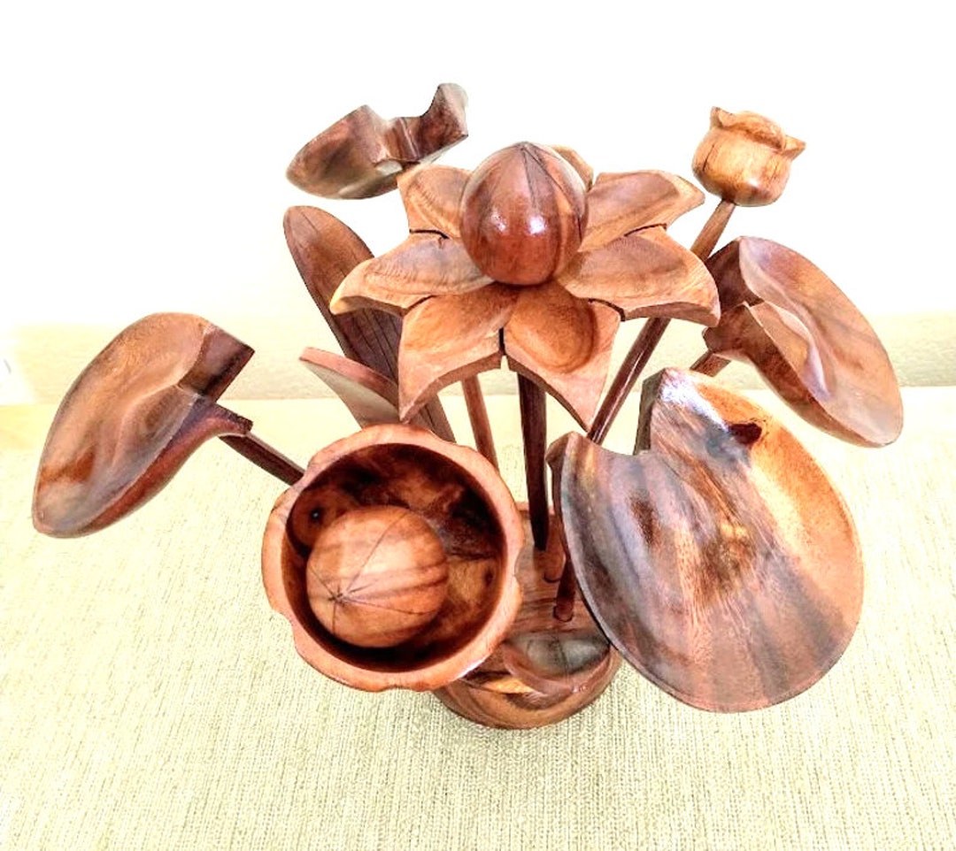 Mid Century Modern Wood Flower Bouquet / Arrangement Tabletop Etsy