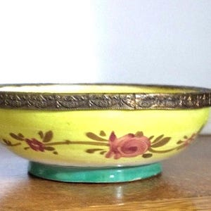 Italian Trinket dish Metal Rim Vtg 1950s