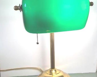 Vintage Desk Bankers Piano Lamp Vintage Green