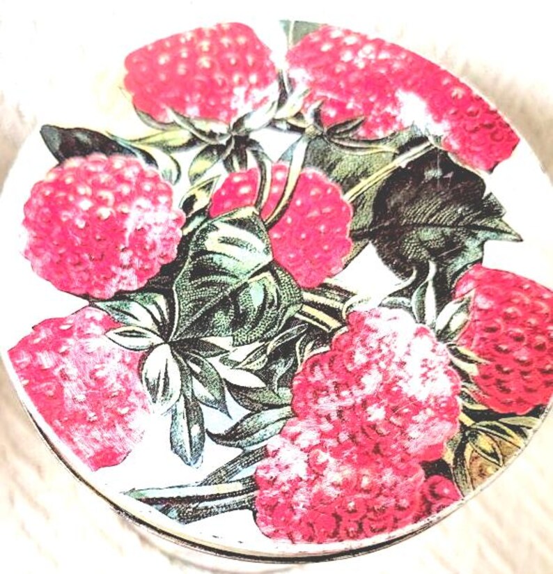 Vintage Raspberry Themed Decor Vintage Berries Canisters Strawberry Motif