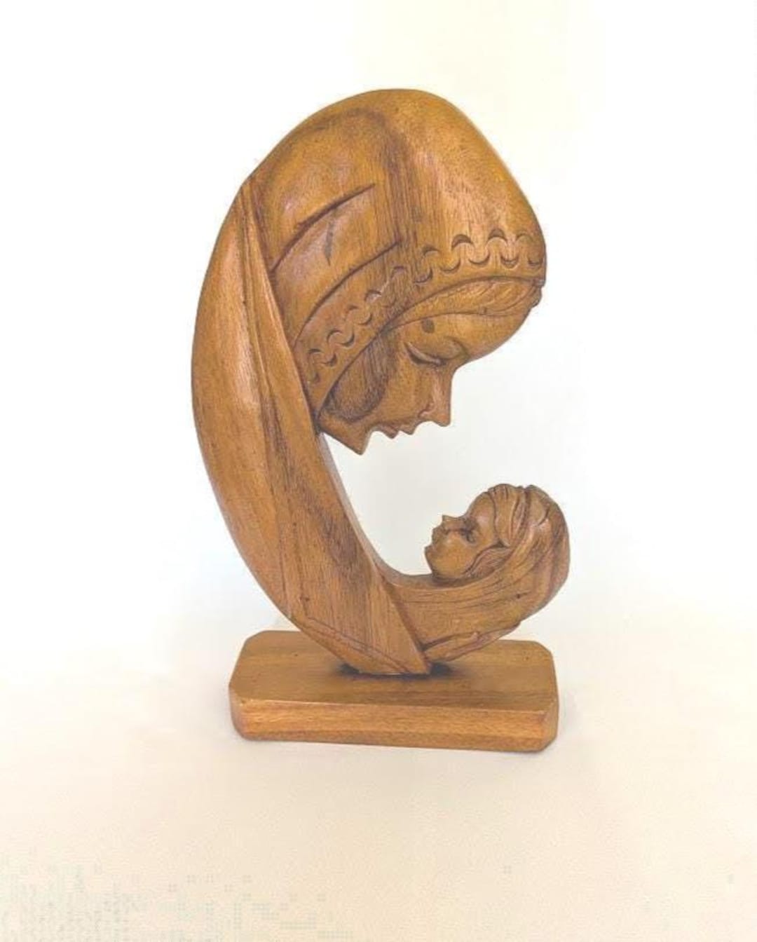 Madonna and Child Mary and Baby Jesus Wood Carved 14" X 8" - Etsy