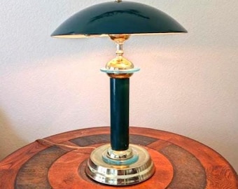 Lámpara de escritorio vintage posmoderna de los años 80 con forma de hongo, OVNI y luz táctil halógena.