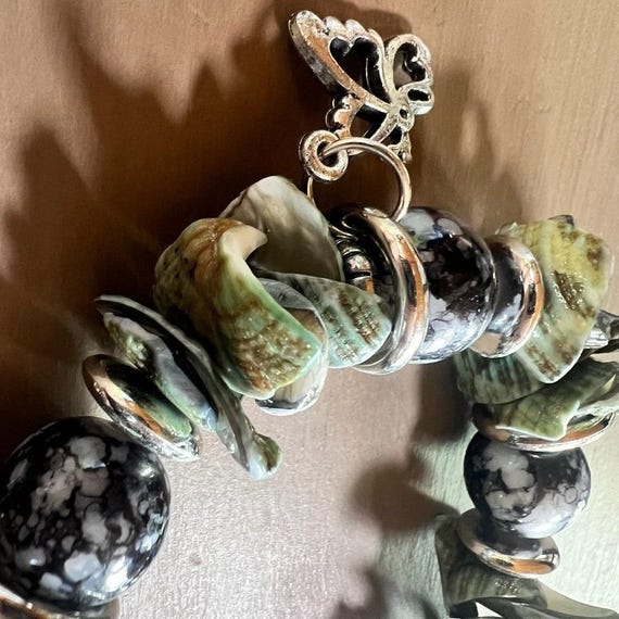 Boho Shell Bracelet With Charms | Dragonfly & Sta… - image 4