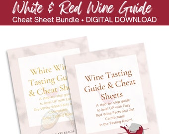 Red & White Wine Tasting Guides, Wine Tasting Digital Downloads, Wine Printables, Lifestyle Digital, Tasting Planner