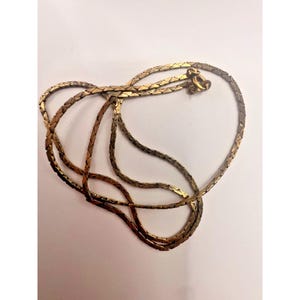 Vintage Avon Gold-Filled Necklace 1/20 14K GF Flat Link Chain Signed 18 Inch Gold Tone Layering Necklace Layering 80s Dainty Preppy Classic