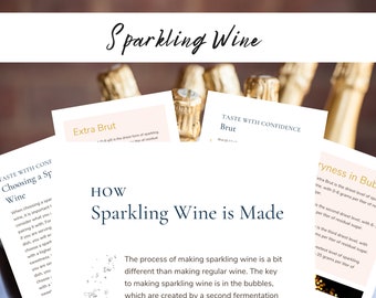 Sparkling Wine Guide Cheat Sheet, Champagne Printable, Prosecco Gift, Bubbly, Wine Digital Download, Celebration Sparkling Wine, Resource