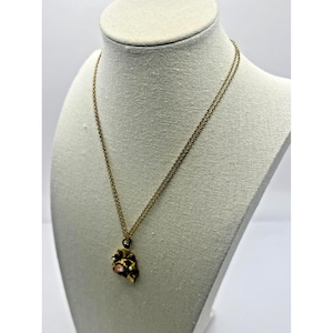 Vintage Red Swirl Glass Beaded Necklace Gold Faux Pearl Ornate Double Chain Renaissance Baroque Style Royalcore  Dark Academia Romantic