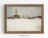 Church Painting Winter Art Christmas Painting PRINTABLE Art 101