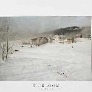 Snow Painting | Winter Painting | Antique Art Print | MAILED PRINTS for Frame | Hillside bild 1
