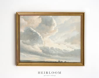 Cloud Painting | Antique Art | Nursery Prints | Heirloom ART PRINT | Cloud Study